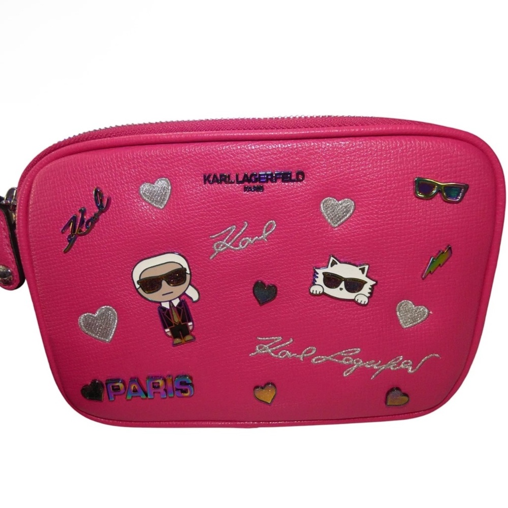 Karl Lagerfeld Camera Bag Purse Fuschia Pink Novelty Crossbody Shoulder Bag NWT - Picture 3 of 5